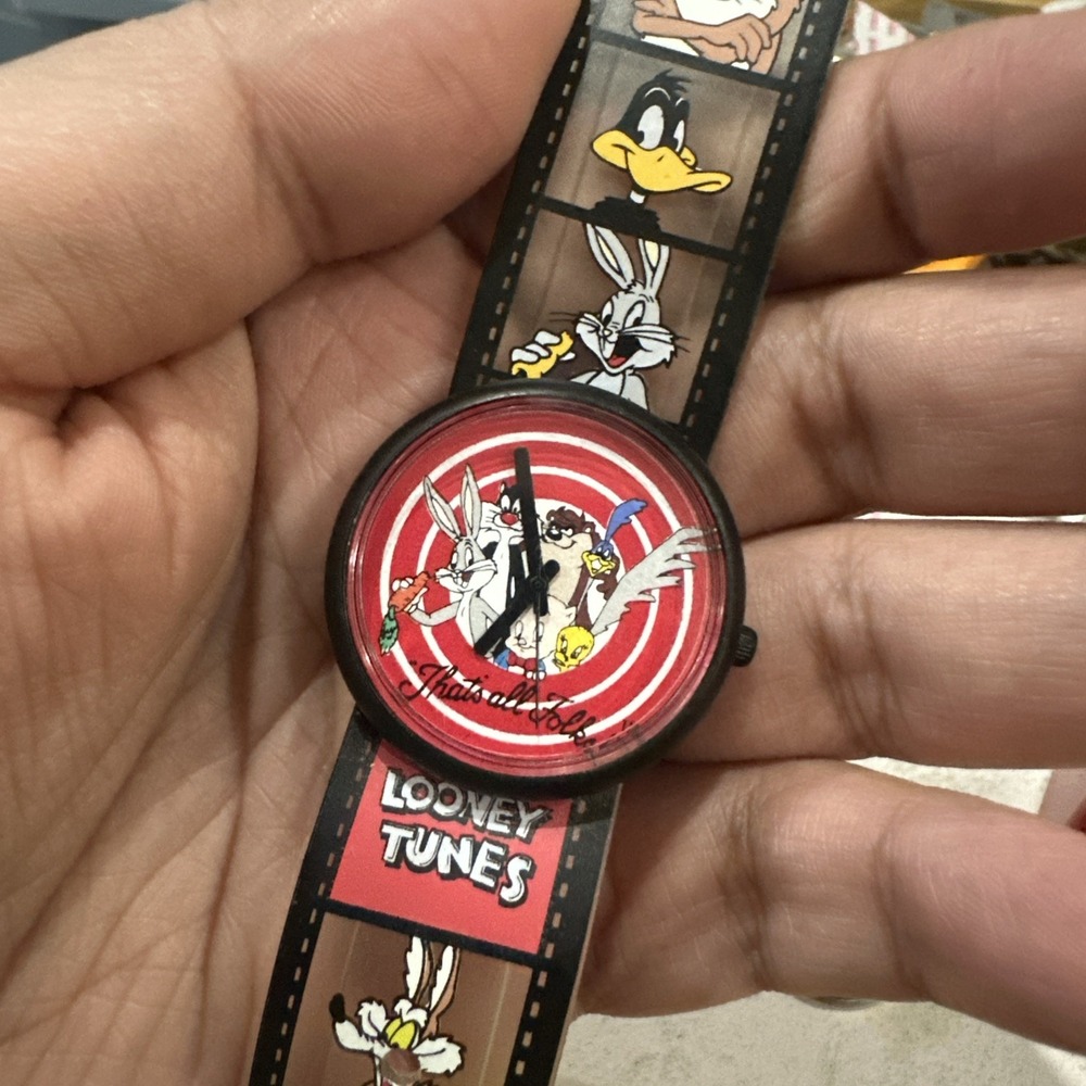 Works VTG 1990s Armitron Looney Tunes Quartz Unisex Watch 34mm Warner Brothers